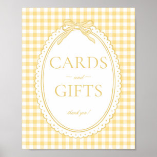 Gelb Gingham Kokette Schleife Karte & Geschenke Sc Poster
