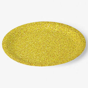 Gelb Glitter Gold Glanz Hochzeiten Geburtstage Pappteller