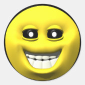 Gelb glücklich runder aufkleber (Vorderseite)