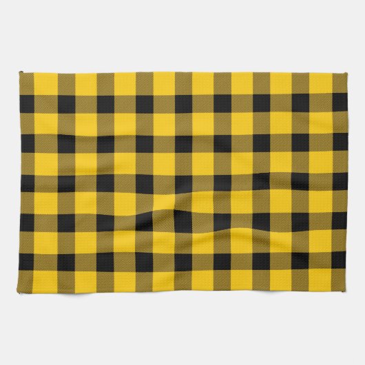 Gelb / Gold Buffalo Country Lumberjack Kariert Geschirrtuch (Horizontal)