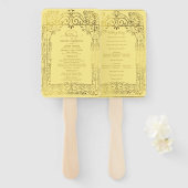 Gelb Gold Deco Chic Glam Hochzeitsprogramm Fächer (Vorne und Hinten)