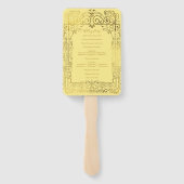 Gelb Gold Deco Chic Glam Hochzeitsprogramm Fächer (Rückseite)