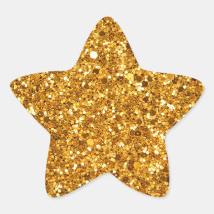 Gelb-Gold funkelnder Hintergrund Stern-Aufkleber