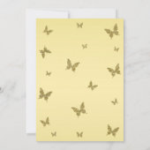 Gelb & Gold Glitzer Schmetterling Sweet 16 Party Einladung (Rückseite)