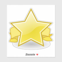 Gelb/Gold-Star und Banner Vinyl-Aufkleber