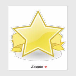 Gelb/Gold-Star und Banner Vinyl-Aufkleber Aufkleber
