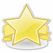 Gelb/Gold-Star und Banner Vinyl-Aufkleber Aufkleber (Vorderseite)