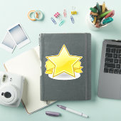 Gelb/Gold-Star und Banner Vinyl-Aufkleber Aufkleber (iPad Hülle)