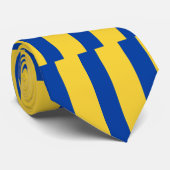 Gelb-Gold und königliches Blau-Vertikal-Gestreifte Krawatte (Gerollt)