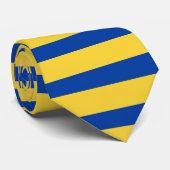 Gelb-Gold und Royal Blue Horizontal gestreift Krawatte (Gerollt)