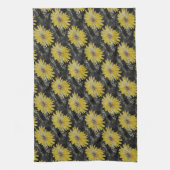 Gelb, gold und schwarz, Gerber Daisy Küchentücher (Vertikal)