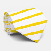 Gelb-Gold und weiße Horizontal-Gestreifte Krawatte (Gerollt)