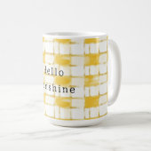 Gelb Gold Weiß Kariert Gestreift   Kaffeetasse (VorderseiteRechts)