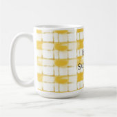Gelb Gold Weiß Kariert Gestreift   Kaffeetasse (Links)