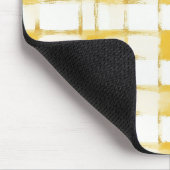 Gelb Gold Weiß Kariert Gestreift Mousepad (Ecke)