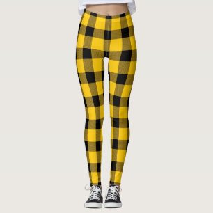 Gelb/Goldbüffel Lumberjack Kariert Leggings