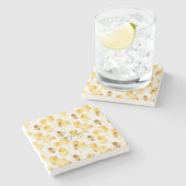 Gelb Goldene Honigbienen  Steinuntersetzer (Seitenansicht)