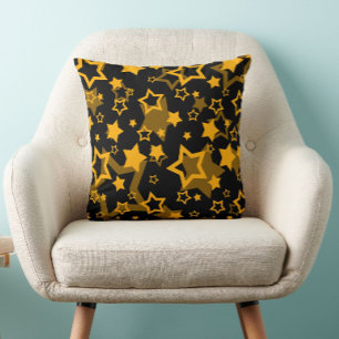 Gelb-goldene Sterne Glitter-Design  Kissen
