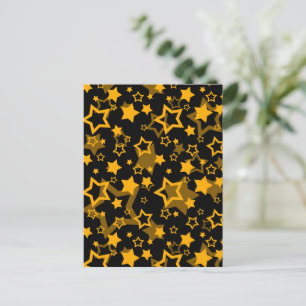 Gelb-goldene Sterne Glitter-Design  Postkarte