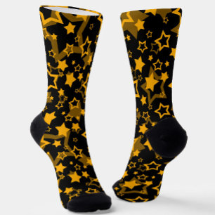 Gelb-goldene Sterne Glitter-Design Socken