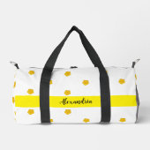 Gelb-goldene Wildblumen-Foto-Name-Monogramm Duffle Bag (Vorderseite)