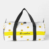 Gelb-goldene Wildblumen-Foto-Name-Monogramm Duffle Bag (Rückseite)