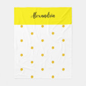 Gelb-goldene Wildblumen-Foto-Name-Monogramm Fleecedecke (Vorderseite)
