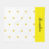 Gelb-goldene Wildblumen-Foto-Name-Monogramm Fleecedecke (Vorderseite (Horizontal))