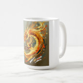 Gelb-goldener Drache Kaffeetasse (VorderseiteRechts)