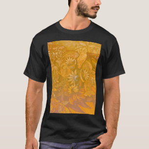 Gelb-goldener Fliegender Fisch Abstrakte Kunst 361 T-Shirt