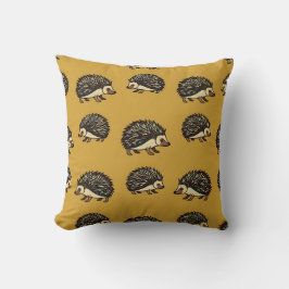 Gelb-goldener Igel-Wurfkissen im Art Deco-Stil Kissen