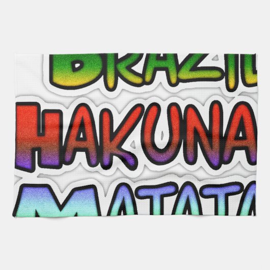 Gelb goldgelb Brasilien Hakuna Matata Kunstdrucken Geschirrtuch (Horizontal)