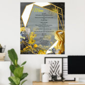Gelb & Grau 2021 Farbe 'Wedding' Sunset Dekor Poster (Heimbüro)