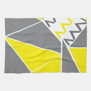 Gelb Grau Chevron Streifen Geometrisch Geschirrtuch