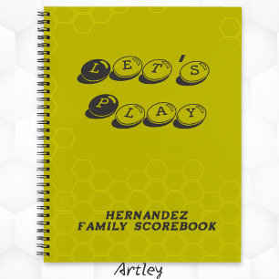 Gelb Grau Familienname Brettspiel Notizbuch