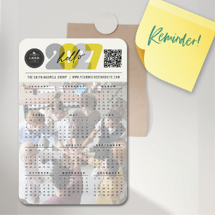 Gelb/Grau Fetter Kalender 2027 Neujahrsfoto Magnet