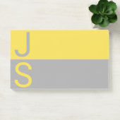 Gelb & Grau moderne Anfangsbuchstaben Monogramm Post-it Klebezettel (Büro)