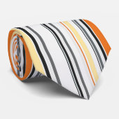 Gelb, grau, orange, Creme Retro Streifen Krawatte (Gerollt)