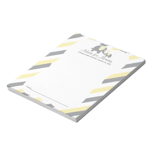 Gelb, grau Streifen Elefant - Ratschlag Notizblock (Rotiert)