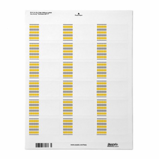 Gelb-Grau-Teppichmuster Adressaufkleber (Vorne)