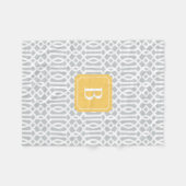 Gelb & Grau Trellis | Fleece Blanket (Vorderseite (Horizontal))