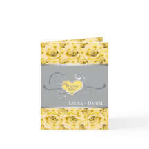 Gelb, Grau, Weiße Rosen Danke Karte