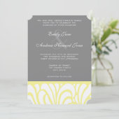 Gelb/grau wirbelfarbenes Muster Einladung zur Hoch (Stehend Vorderseite)
