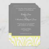 Gelb/grau wirbelfarbenes Muster Einladung zur Hoch (Vorne/Hinten)