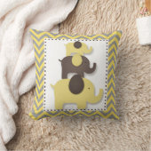 Gelb/grau Zickzack Kissen (Decke)