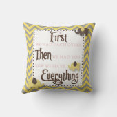 Gelb/grau Zickzack Kissen (Rückseite)