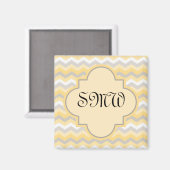 Gelb/grau Zickzack Zigzag Magnet (Vorderseite/Rückseite)