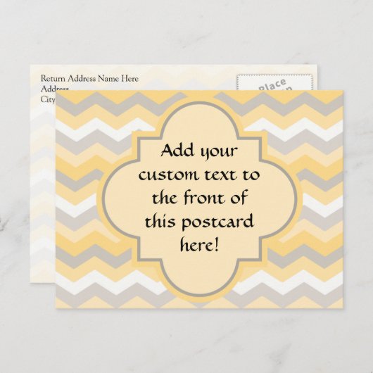 Gelb/grau Zickzack Zigzag Postkarte (Vorne/Hinten)