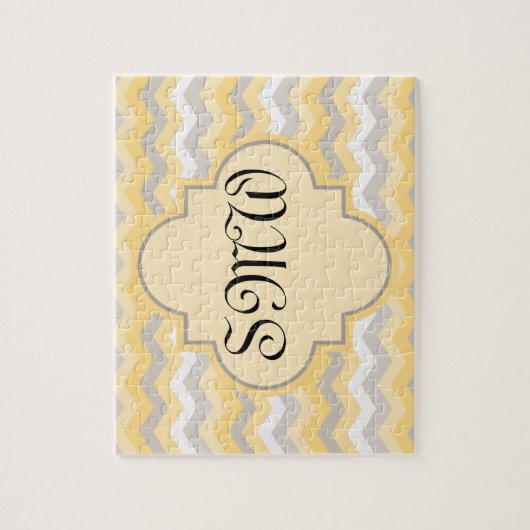 Gelb/grau Zickzack Zigzag Puzzle (Vertikal)