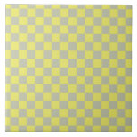 Gelb   Grauer Karo Schachbrettmuster Fliese<br><div class="desc">Gelb   Grauer Karo Schachbrettmuster Keramik Kachel</div>